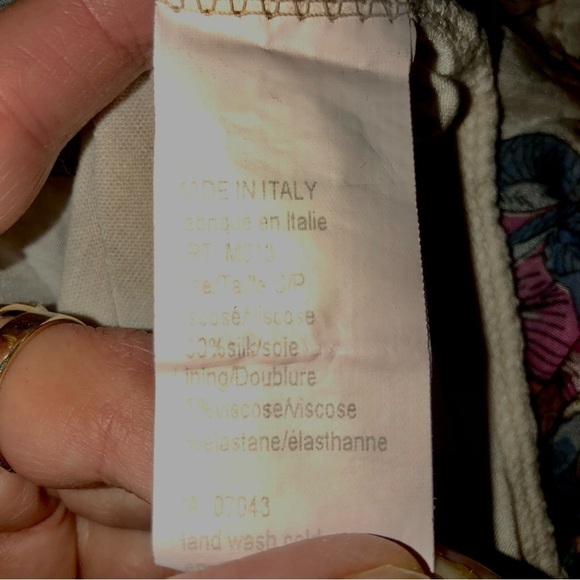 ELENA Baldi 100% Silk Outer Floral Bell Sleeve Short Dress Sz Small - Picture 9 of 10